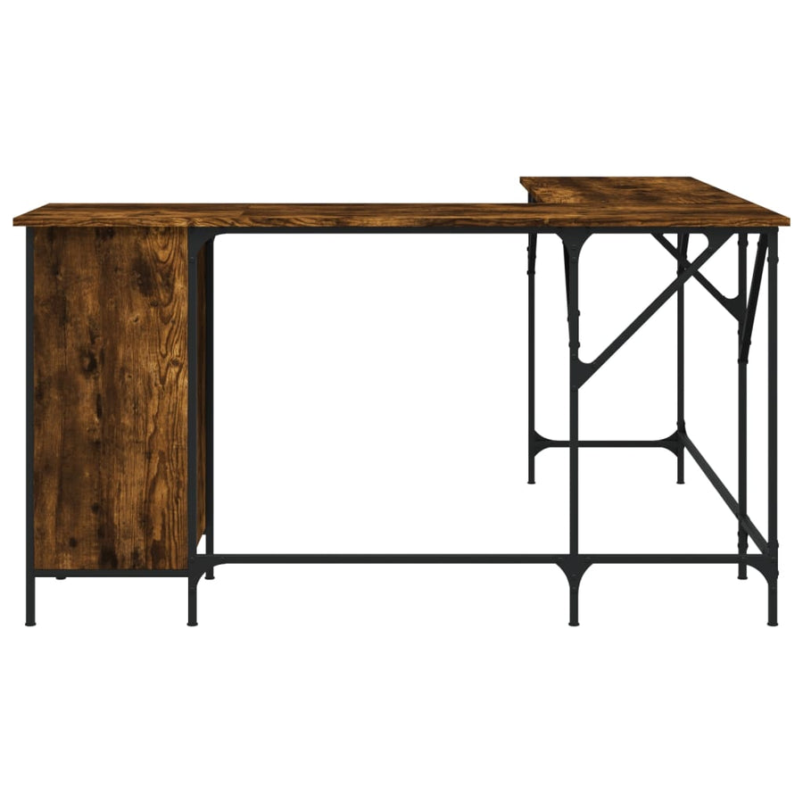Bureau 141X141X75 Cm Bewerkt Hout Kleurig Gerookt eiken