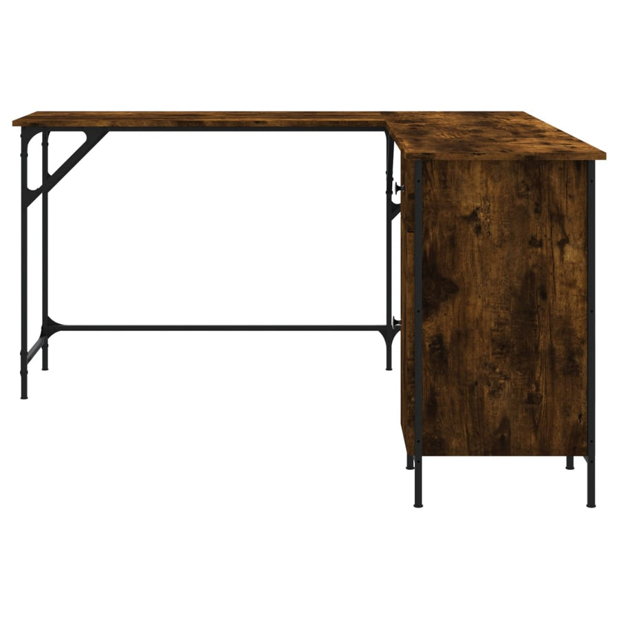 Bureau 141X141X75 Cm Bewerkt Hout Kleurig Gerookt eiken