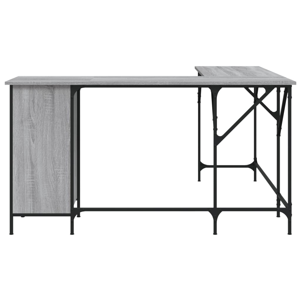 Bureau 141X141X75 Cm Bewerkt Hout Eikenkleurig Grijs sonoma