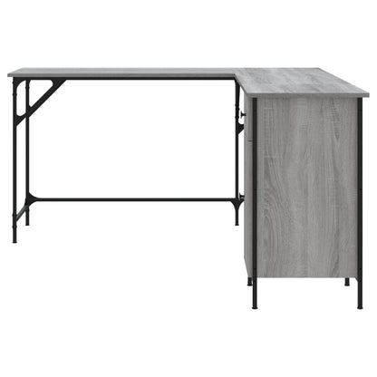 Bureau 141X141X75 Cm Bewerkt Hout Eikenkleurig Grijs sonoma