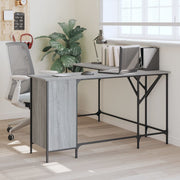 Desk 141x141x75 cm engineered wood grey Sonoma oak colour