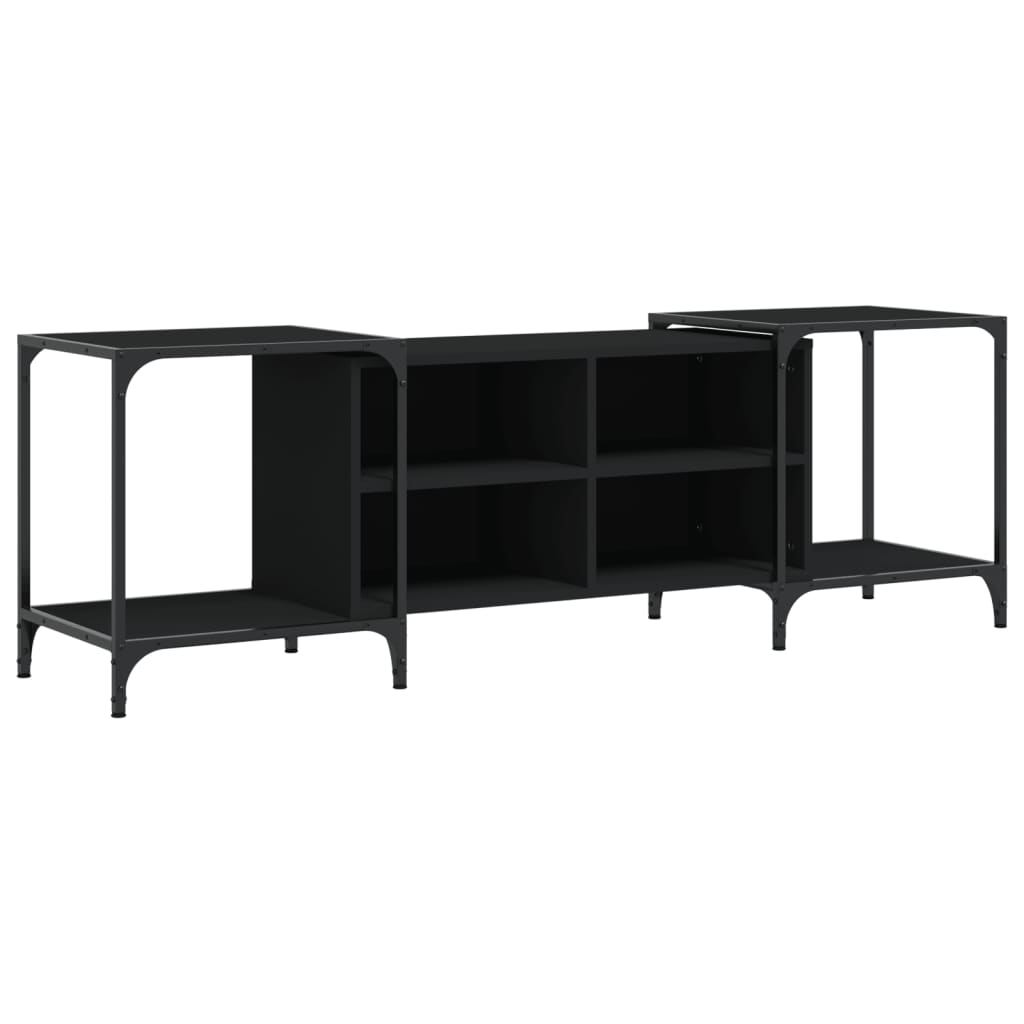 Tv-Meubel Bewerkt Hout 153 x 37 x 50 cm Zwart