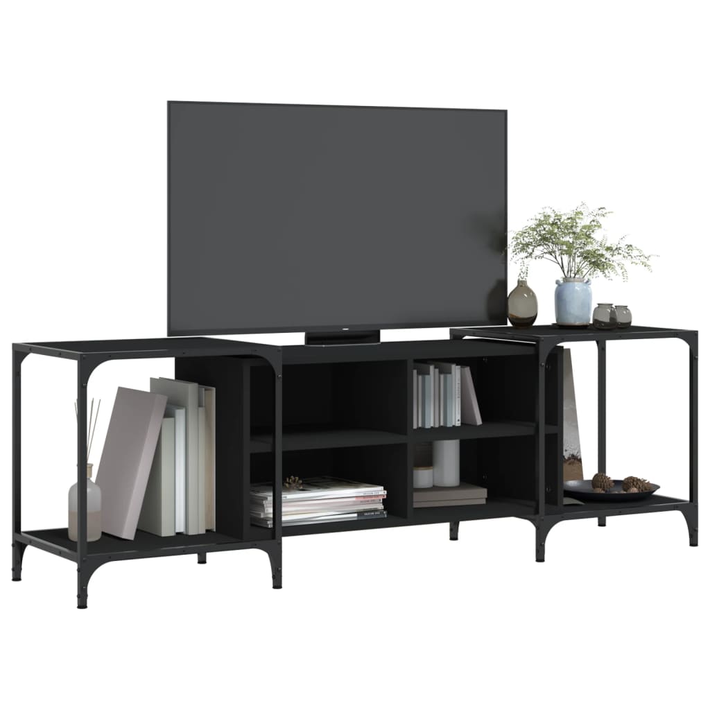 Tv-Meubel Bewerkt Hout 153 x 37 x 50 cm Zwart