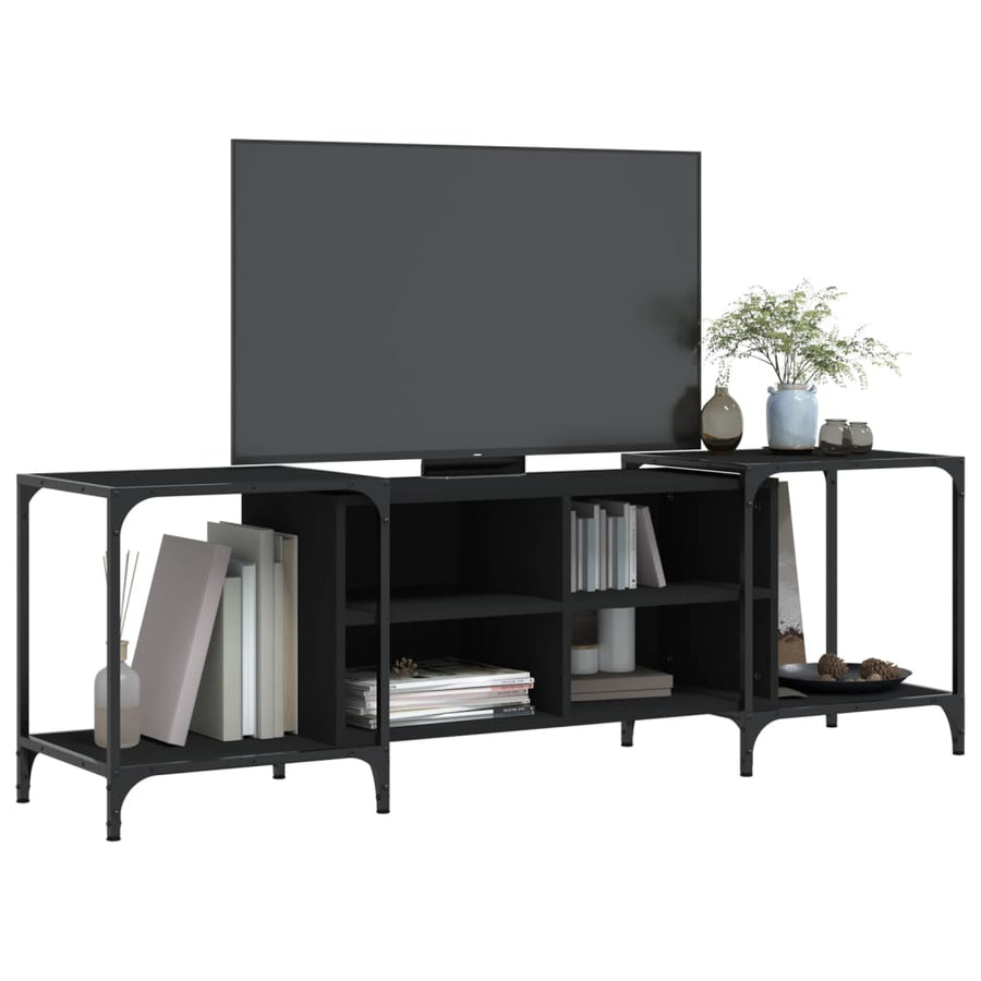 Tv-Meubel Bewerkt Hout 153 x 37 x 50 cm Zwart