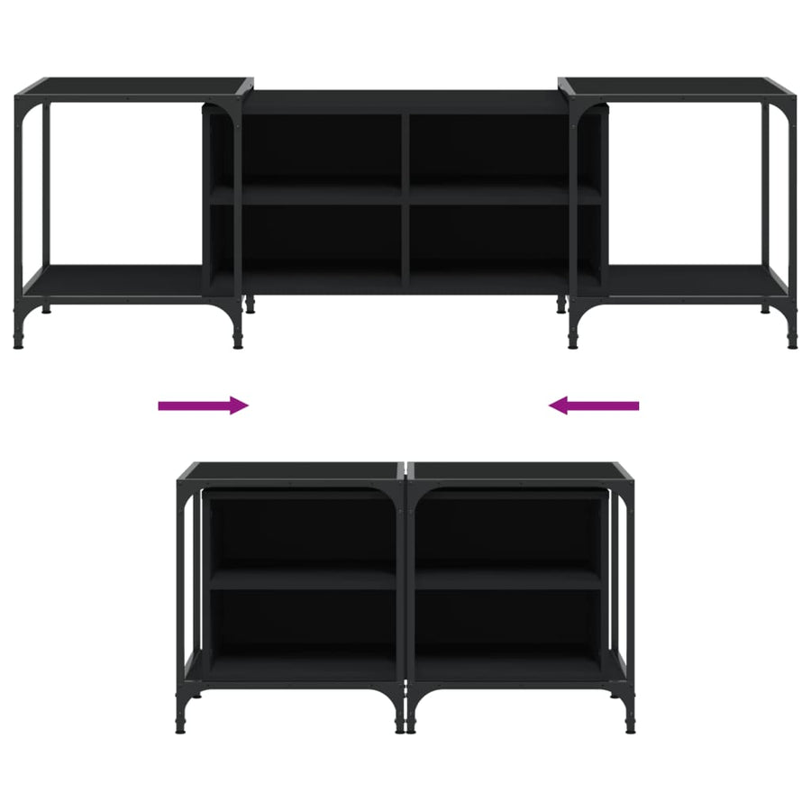 Tv-Meubel Bewerkt Hout 153 x 37 x 50 cm Zwart