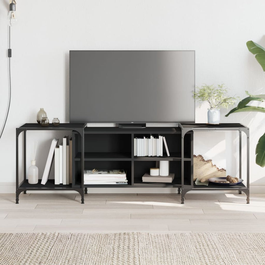 Tv-Meubel Bewerkt Hout 153 x 37 x 50 cm Zwart
