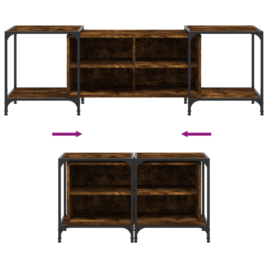 Tv-Meubel Bewerkt Hout Kleurig 153 x 37 x 50 cm Gerookt eiken