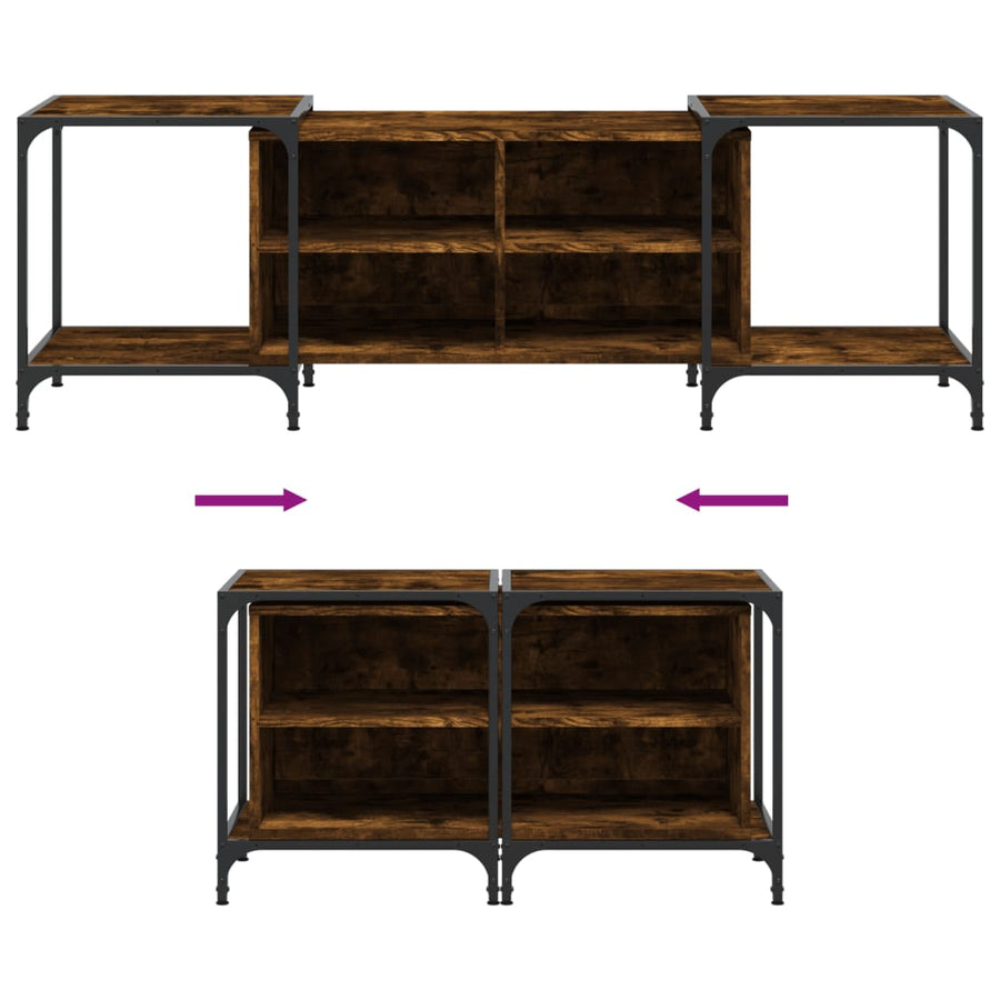Tv-Meubel Bewerkt Hout Kleurig 153 x 37 x 50 cm Gerookt eiken