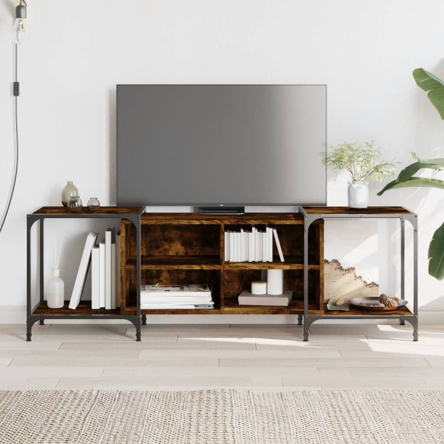 Tv-Meubel Bewerkt Hout Kleurig 153 x 37 x 50 cm Gerookt eiken