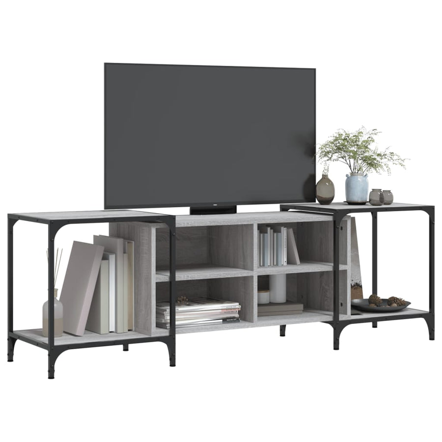 Tv-Meubel Bewerkt Hout Eikenkleurig 153 x 37 x 50 cm Grijs sonoma