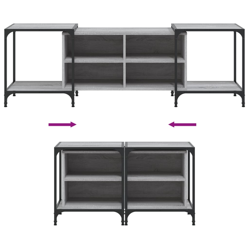 Tv-Meubel Bewerkt Hout Eikenkleurig 153 x 37 x 50 cm Grijs sonoma