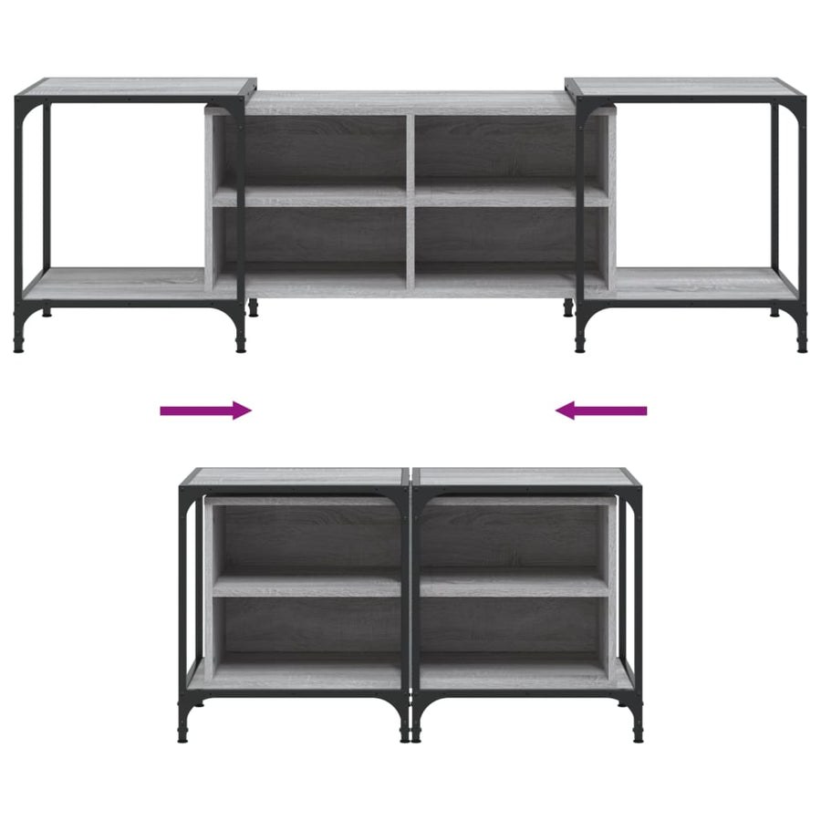 Tv-Meubel Bewerkt Hout Eikenkleurig 153 x 37 x 50 cm Grijs sonoma