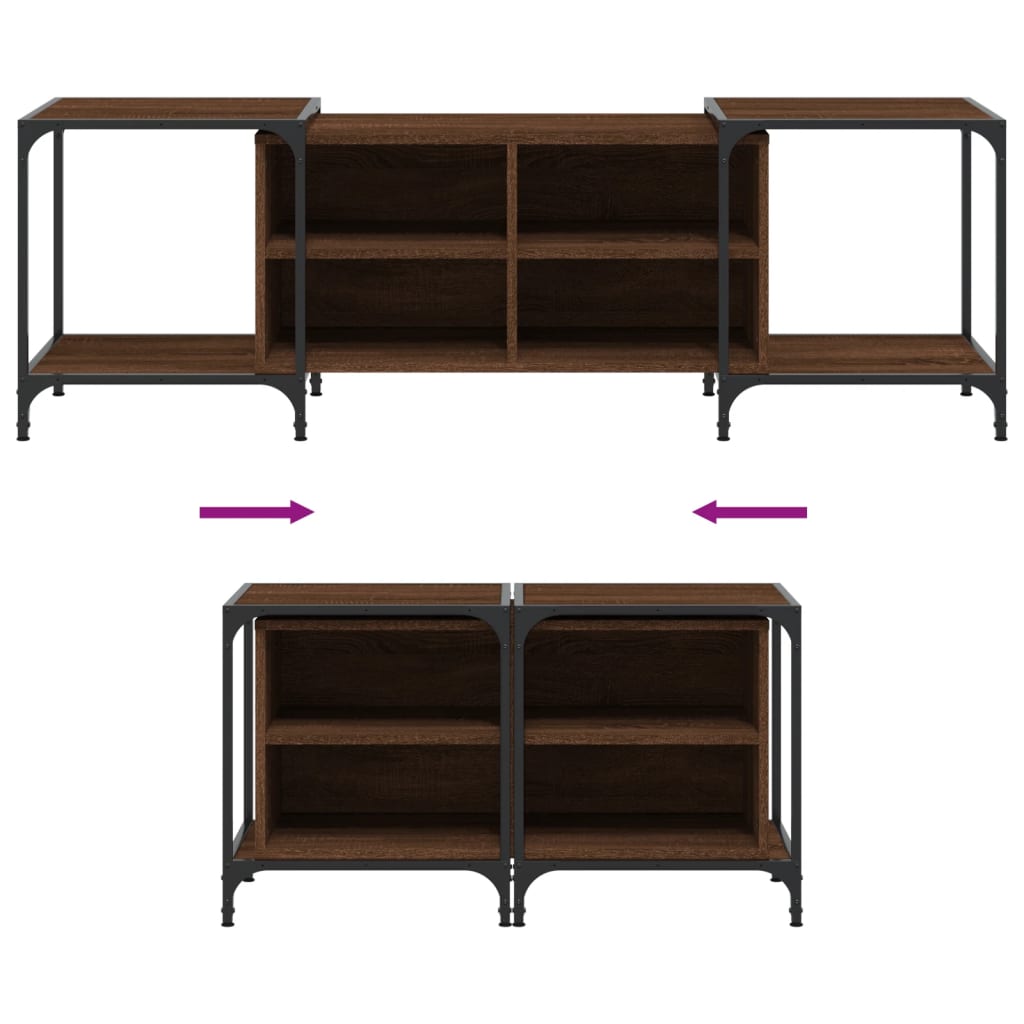 Tv-Meubel Bewerkt Hout Bruineikenkleurig 153 x 37 x 50 cm bruin eikenkleur