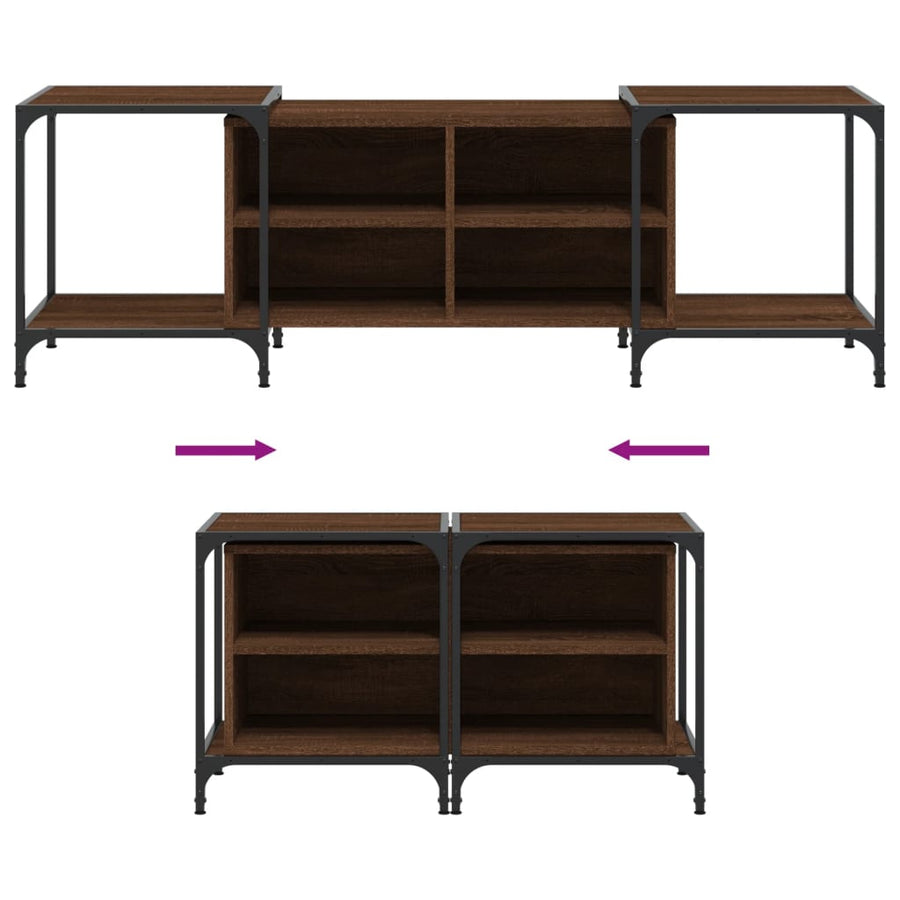 Tv-Meubel Bewerkt Hout Bruineikenkleurig 153 x 37 x 50 cm bruin eikenkleur