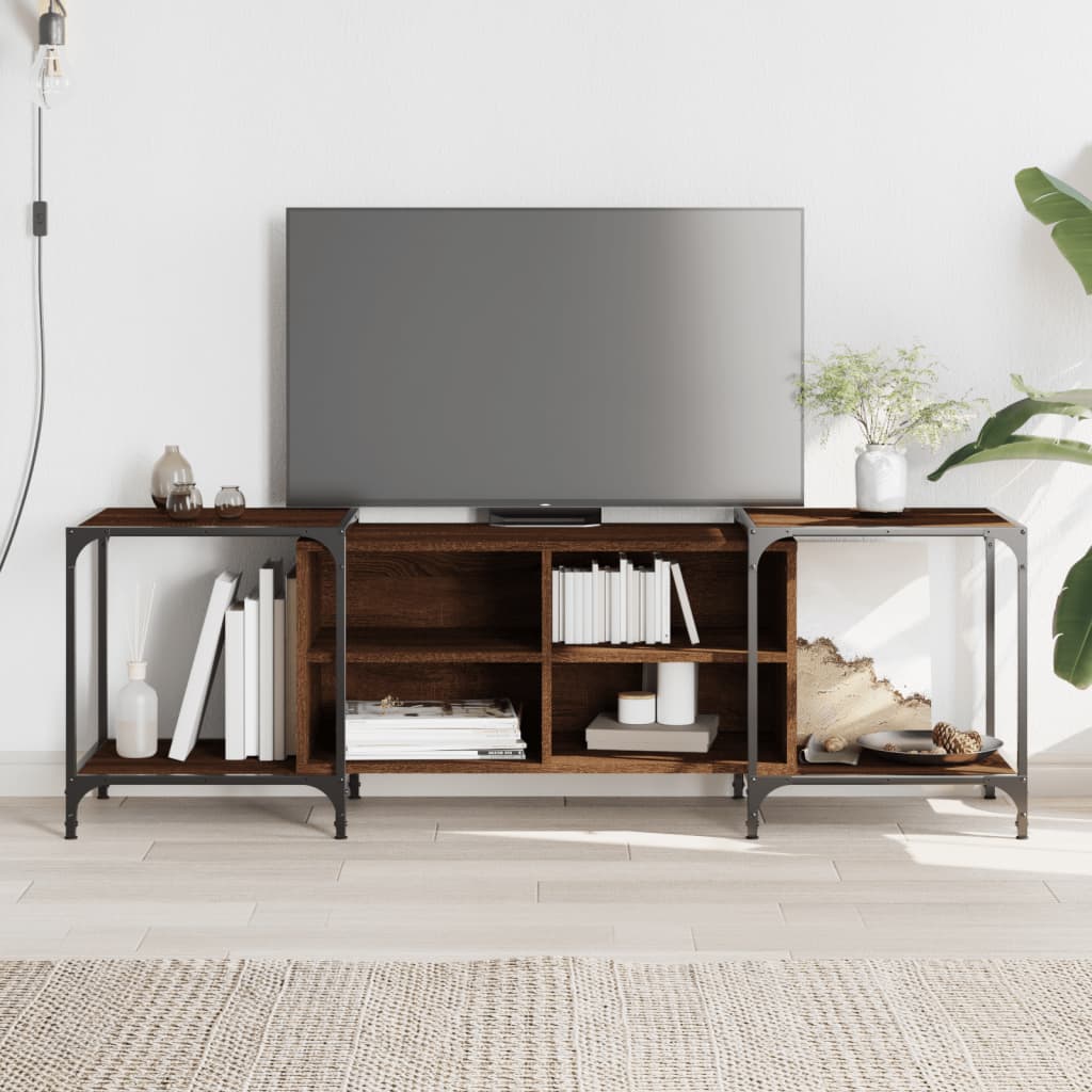 Tv-Meubel Bewerkt Hout Bruineikenkleurig 153 x 37 x 50 cm bruin eikenkleur