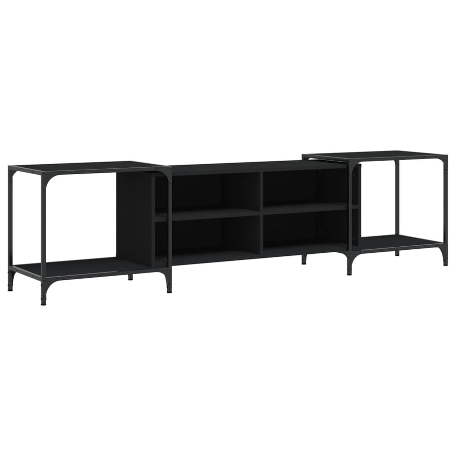 Tv-Meubel Bewerkt Hout 203 x 37 x 50 cm Zwart