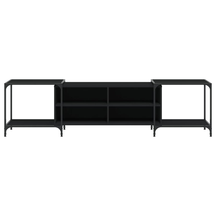 Tv-Meubel Bewerkt Hout 203 x 37 x 50 cm Zwart