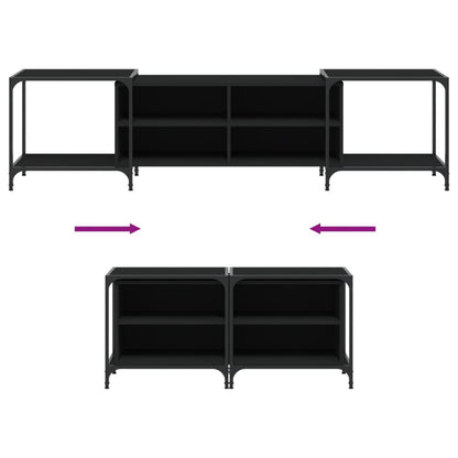 Tv-Meubel Bewerkt Hout 203 x 37 x 50 cm Zwart