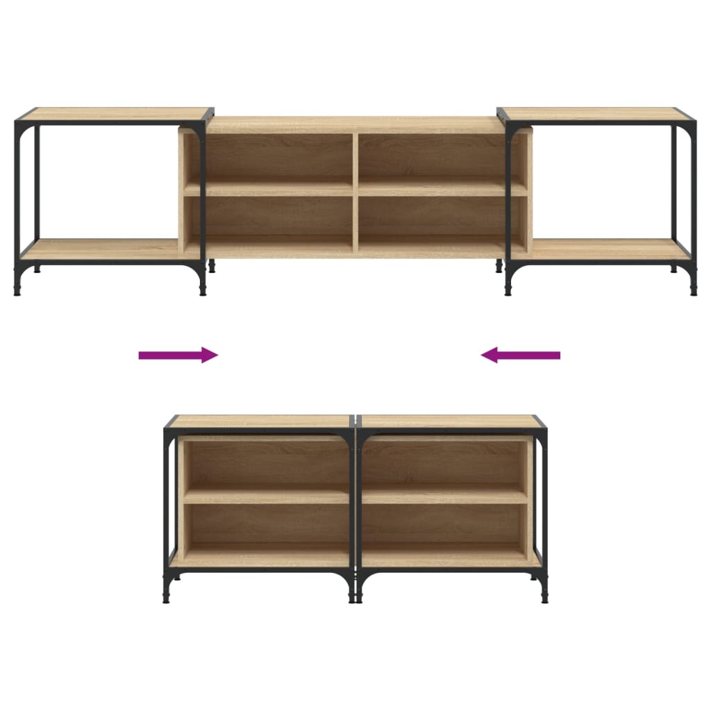 Tv-Meubel Bewerkt Hout Kleurig 203 x 37 x 50 cm Sonoma eiken