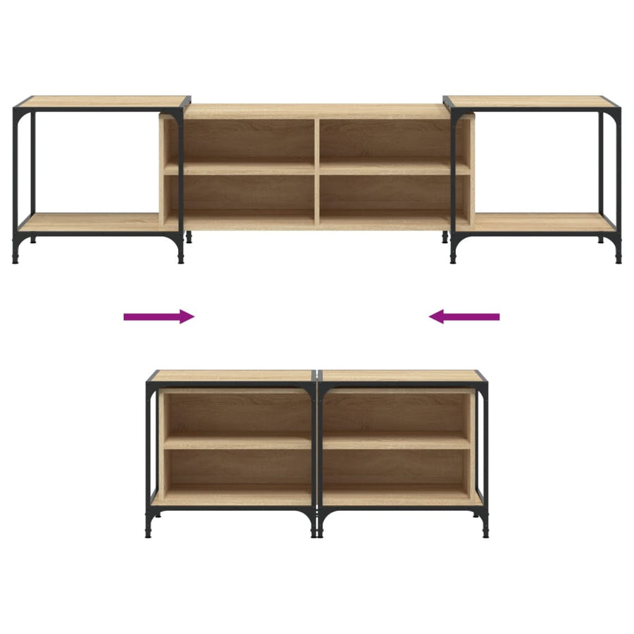 Tv-Meubel Bewerkt Hout Kleurig 203 x 37 x 50 cm Sonoma eiken