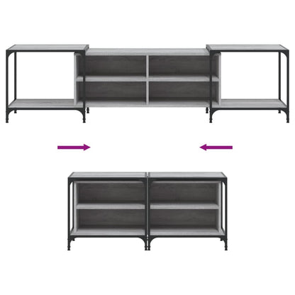 Tv-Meubel Bewerkt Hout Eikenkleurig 203 x 37 x 50 cm Grijs sonoma