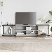 Tv-meubel 203x37x50 cm bewerkt hout grijs