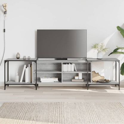 Tv-Meubel Bewerkt Hout Eikenkleurig 203 x 37 x 50 cm Grijs sonoma