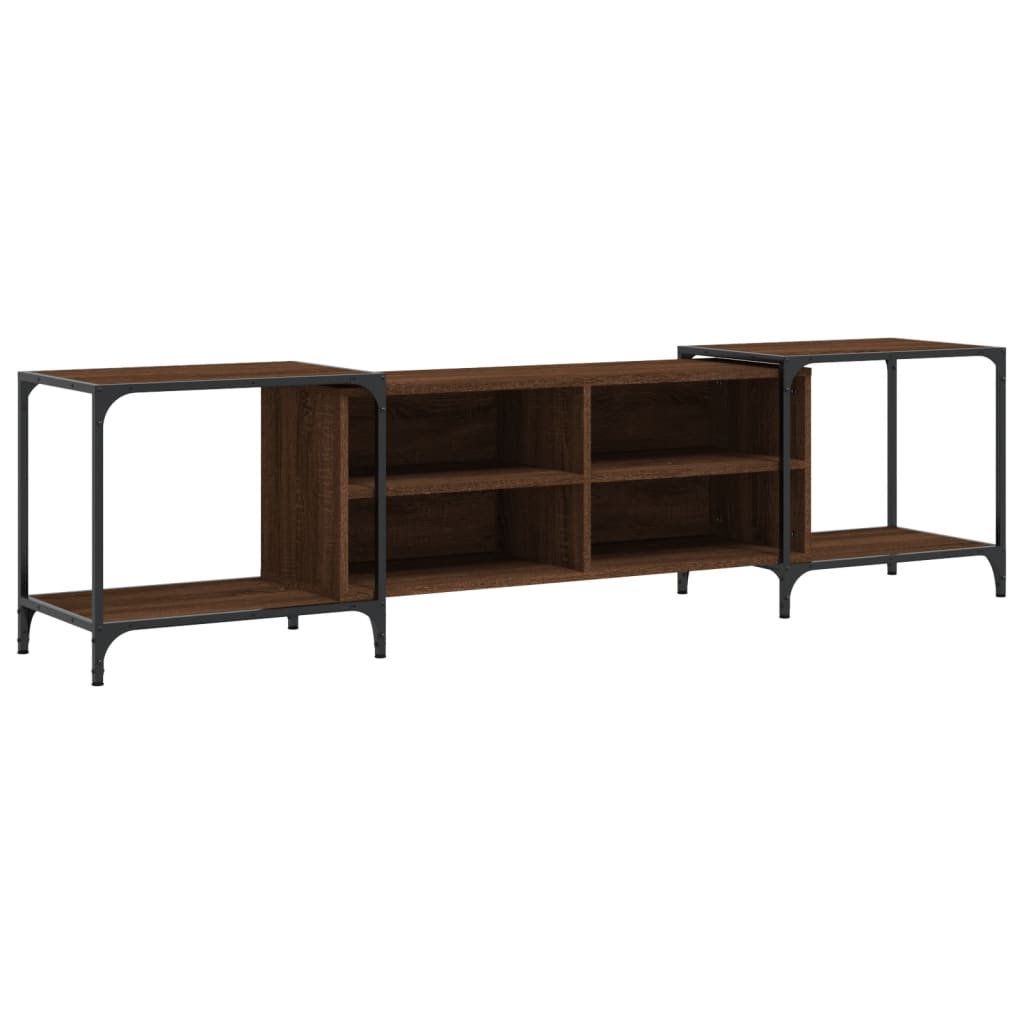 Tv-Meubel Bewerkt Hout Bruineikenkleurig 203 x 37 x 50 cm bruin eikenkleur