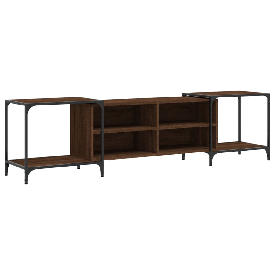 Tv-Meubel Bewerkt Hout Bruineikenkleurig 203 x 37 x 50 cm bruin eikenkleur