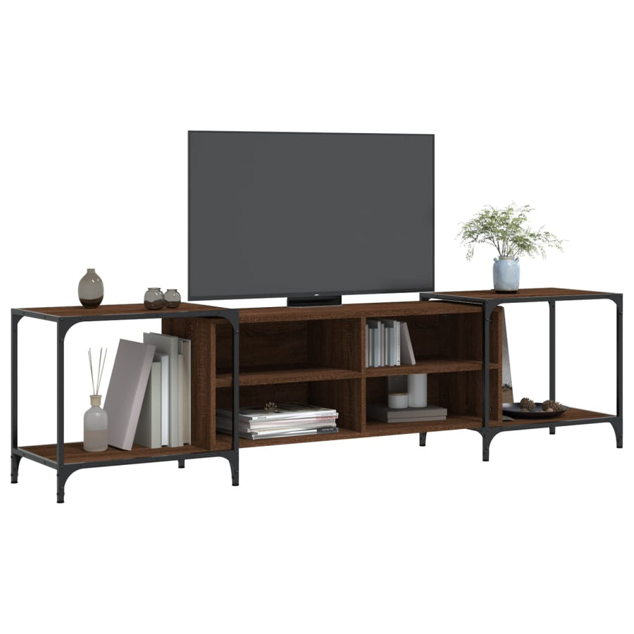 Tv-Meubel Bewerkt Hout Bruineikenkleurig 203 x 37 x 50 cm bruin eikenkleur