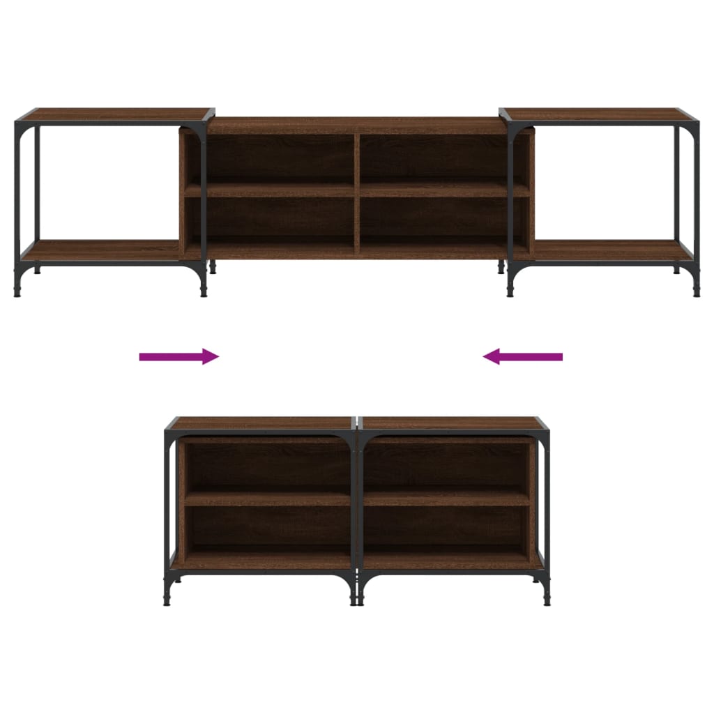 Tv-Meubel Bewerkt Hout Bruineikenkleurig 203 x 37 x 50 cm bruin eikenkleur