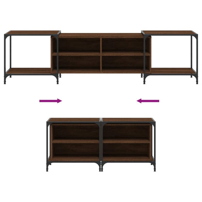 Tv-Meubel Bewerkt Hout Bruineikenkleurig 203 x 37 x 50 cm bruin eikenkleur