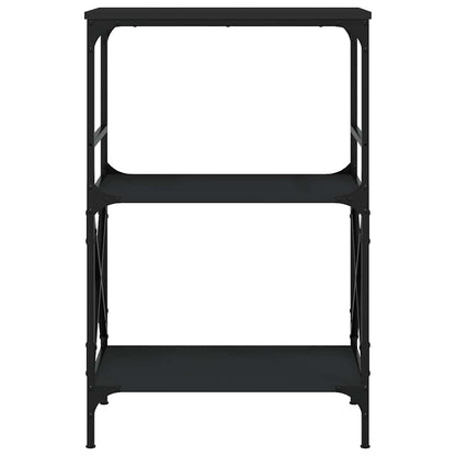Boekenkast 3-laags 59x35x90,5 cm bewerkt hout zwart