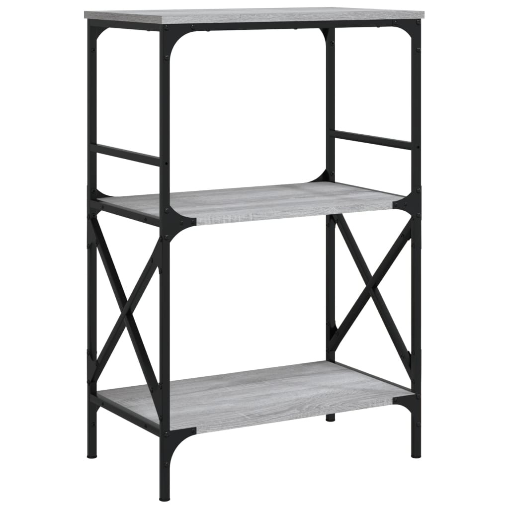 Boekenkast 4-Laags 59X35X90,5 Cm Bewerkt Hout 59 x 35 x 90.5 cm Grijs sonoma
