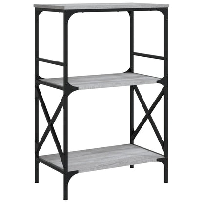 Boekenkast 4-Laags 59X35X90,5 Cm Bewerkt Hout 59 x 35 x 90.5 cm Grijs sonoma