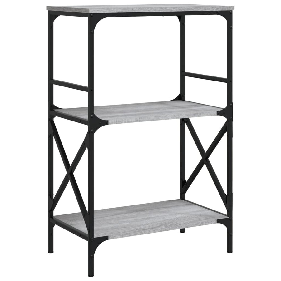 Boekenkast 4-Laags 59X35X90,5 Cm Bewerkt Hout 59 x 35 x 90.5 cm Grijs sonoma