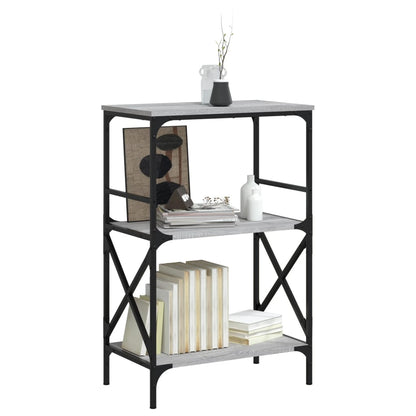 Boekenkast 4-Laags 59X35X90,5 Cm Bewerkt Hout 59 x 35 x 90.5 cm Grijs sonoma
