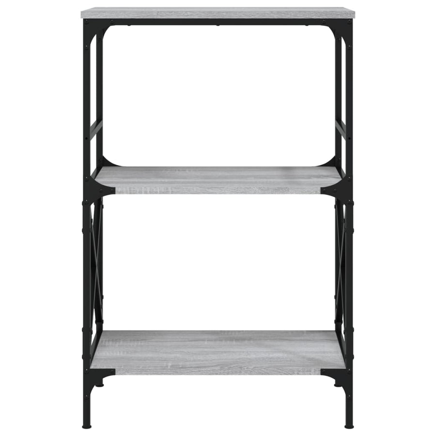 Boekenkast 4-Laags 59X35X90,5 Cm Bewerkt Hout 59 x 35 x 90.5 cm Grijs sonoma