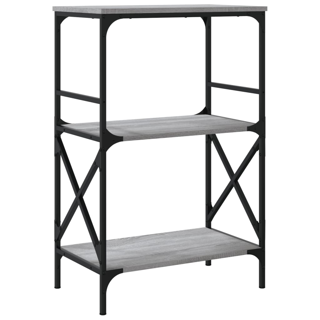 Boekenkast 4-Laags 59X35X90,5 Cm Bewerkt Hout 59 x 35 x 90.5 cm Grijs sonoma