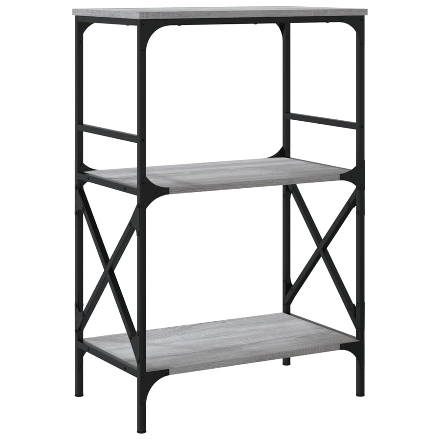 Boekenkast 4-Laags 59X35X90,5 Cm Bewerkt Hout 59 x 35 x 90.5 cm Grijs sonoma
