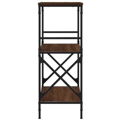 Boekenkast 3-Laags 59X35X90,5 Cm Bewerkt Hout Bruineikenkleurig 59 x 35 x 90.5 cm bruin eikenkleur