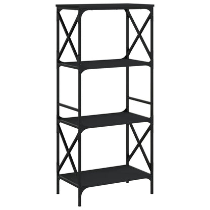 Boekenkast 4-Laags Bewerkt Hout 59 x 35 x 132 cm Zwart