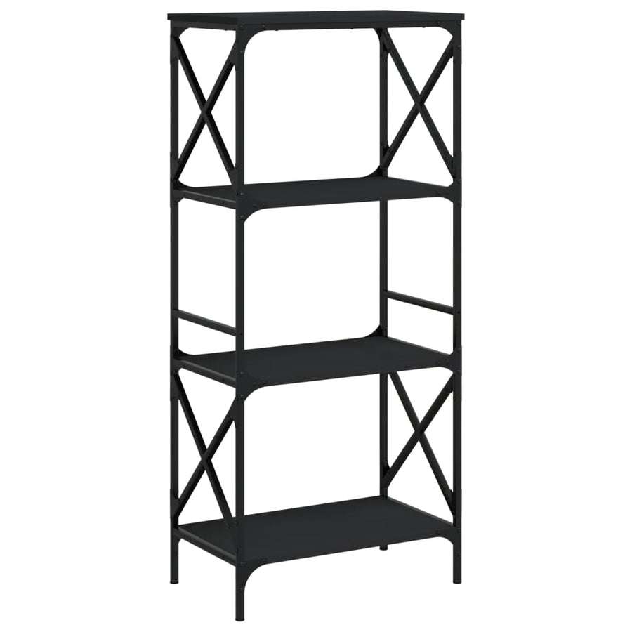 Boekenkast 4-Laags Bewerkt Hout 59 x 35 x 132 cm Zwart