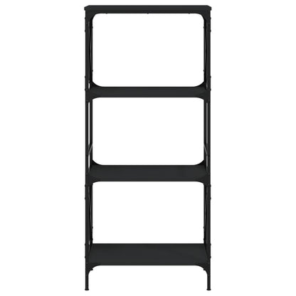 Boekenkast 4-Laags Bewerkt Hout 59 x 35 x 132 cm Zwart