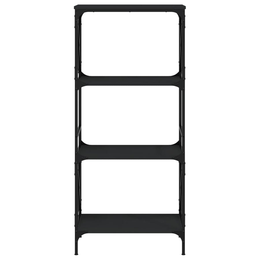 Boekenkast 4-Laags Bewerkt Hout 59 x 35 x 132 cm Zwart