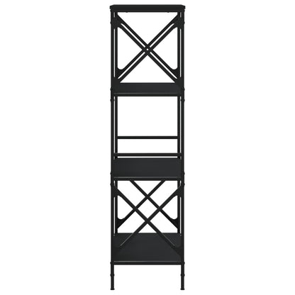 Boekenkast 4-Laags Bewerkt Hout 59 x 35 x 132 cm Zwart