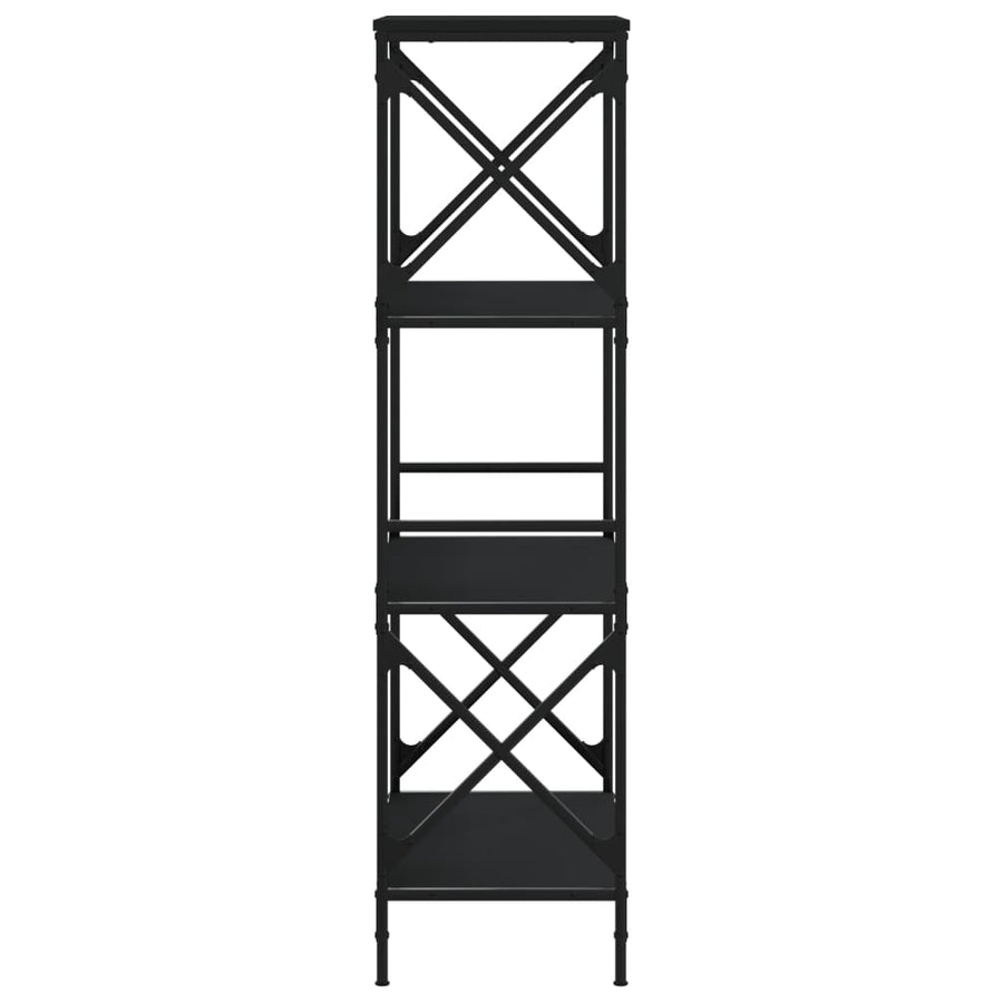 Boekenkast 4-Laags Bewerkt Hout 59 x 35 x 132 cm Zwart