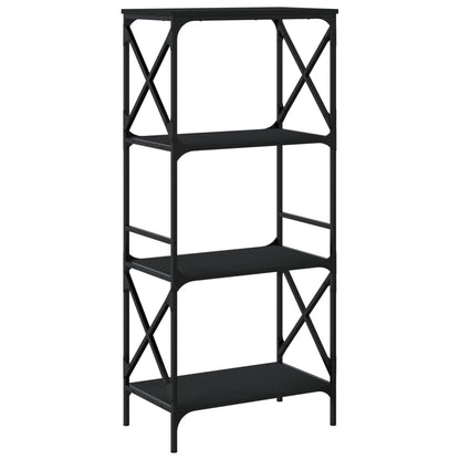 Boekenkast 4-Laags Bewerkt Hout 59 x 35 x 132 cm Zwart