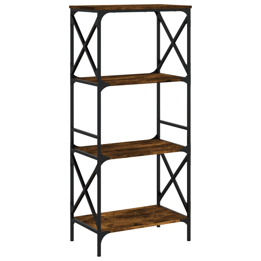Boekenkast 4-Laags Bewerkt Hout Kleur 59 x 35 x 132 cm Gerookt eiken