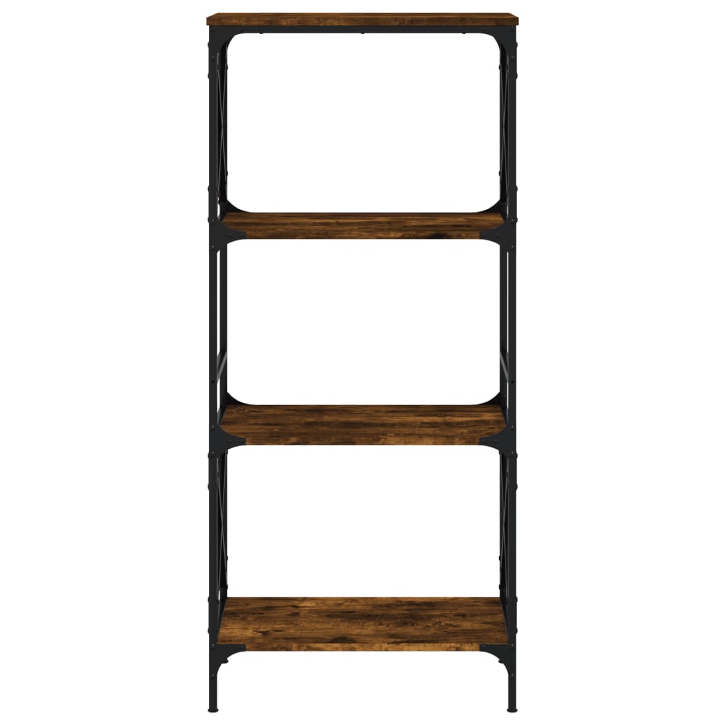 Boekenkast 4-Laags Bewerkt Hout Kleur 59 x 35 x 132 cm Gerookt eiken